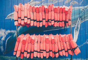 red life jackets hung up
