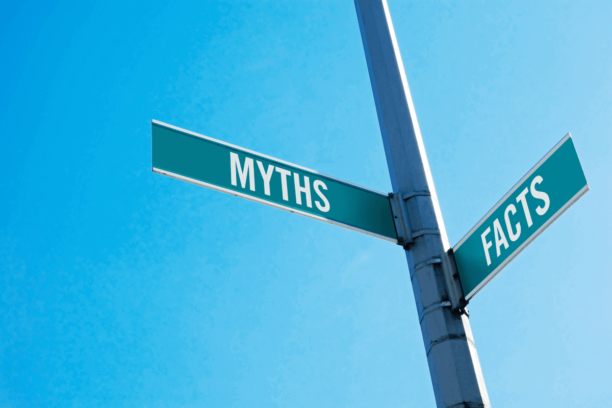street signs showing myths and facts